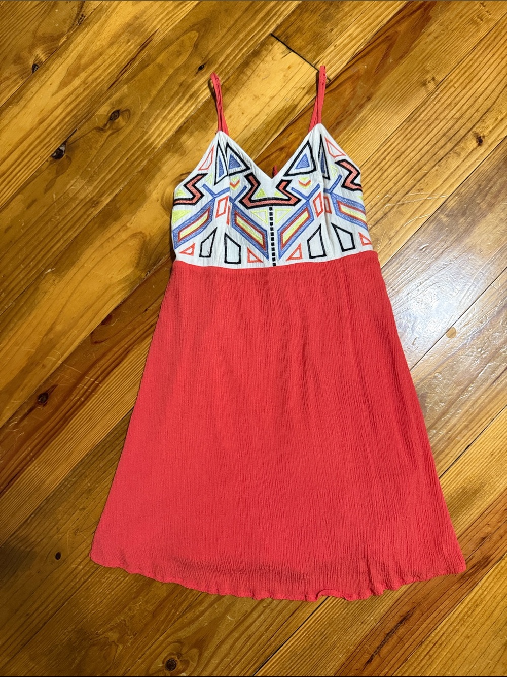 Flying Tomato Coral-Orange Tie-Back Spaghetti Strap Dress